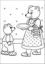 coloriage petit ours brun et maman ours